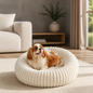 Cozy Round Pet Bed – Soft Plush Cat & Dog House for Winter