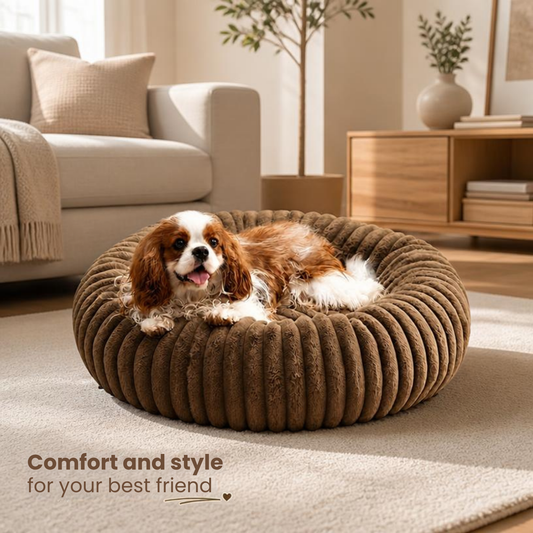 Cozy Round Pet Bed – Soft Plush Cat & Dog House for Winter